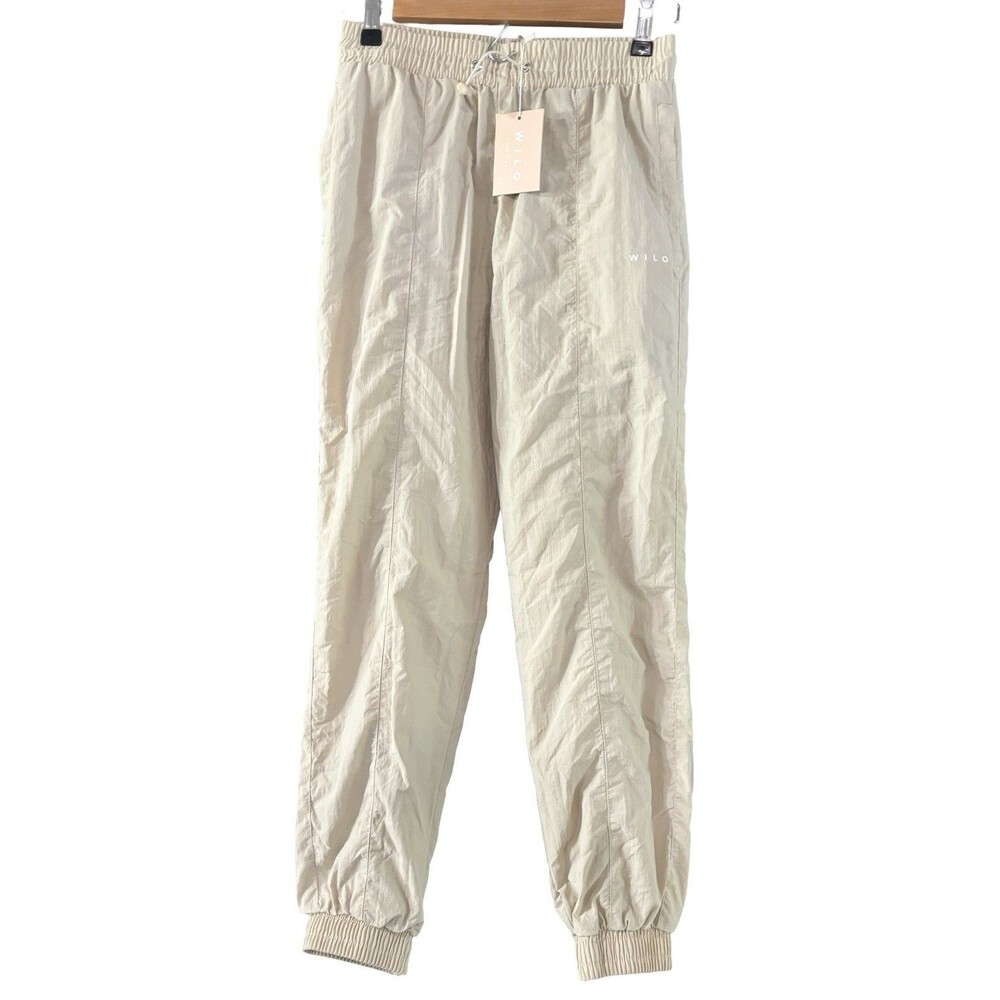 Wilo The Label Parachute Pant Clay Beige Nylon Mesh Lined Joggers Women’s XS NWT - Picture 2 of 9